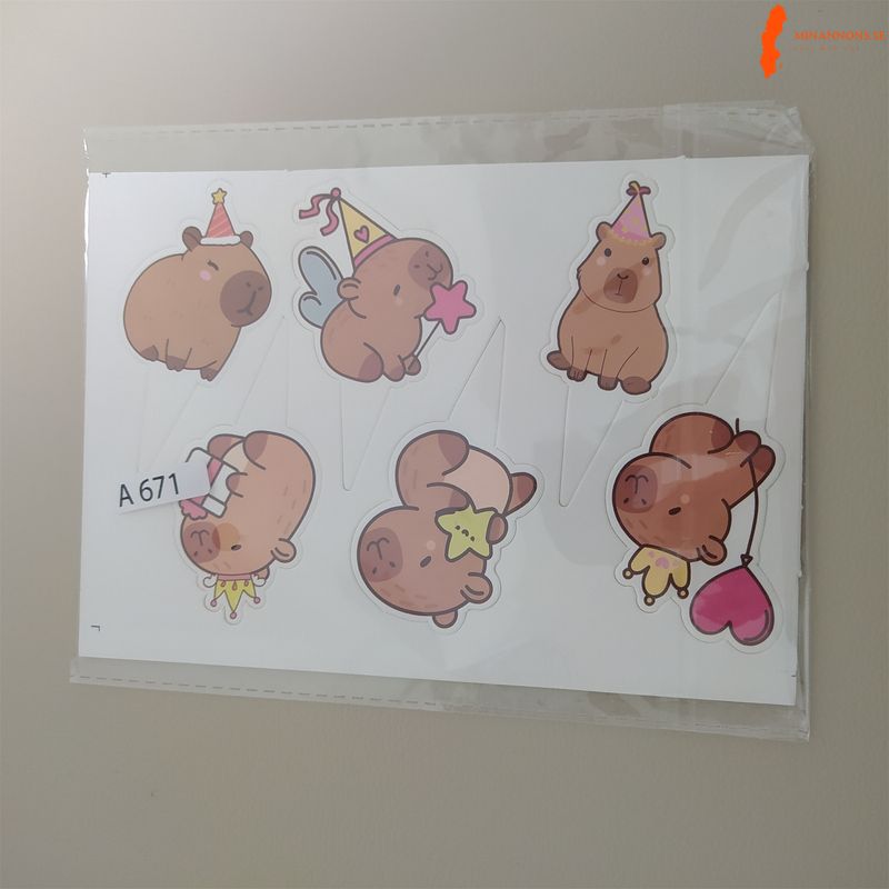 capybara-fodelsedagsdekoration-sot-karikatyr-motiv-set