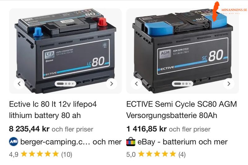nytt litiumbatteri 80amp med värme och blåtand