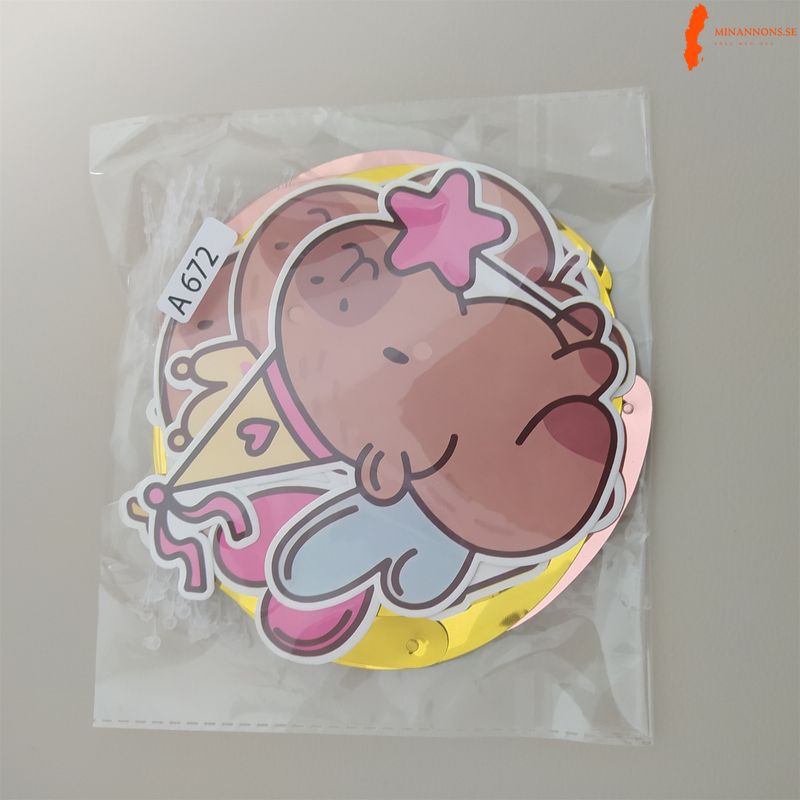 capybara-fodelsedagsdekoration-sot-karikatyr-motiv-set