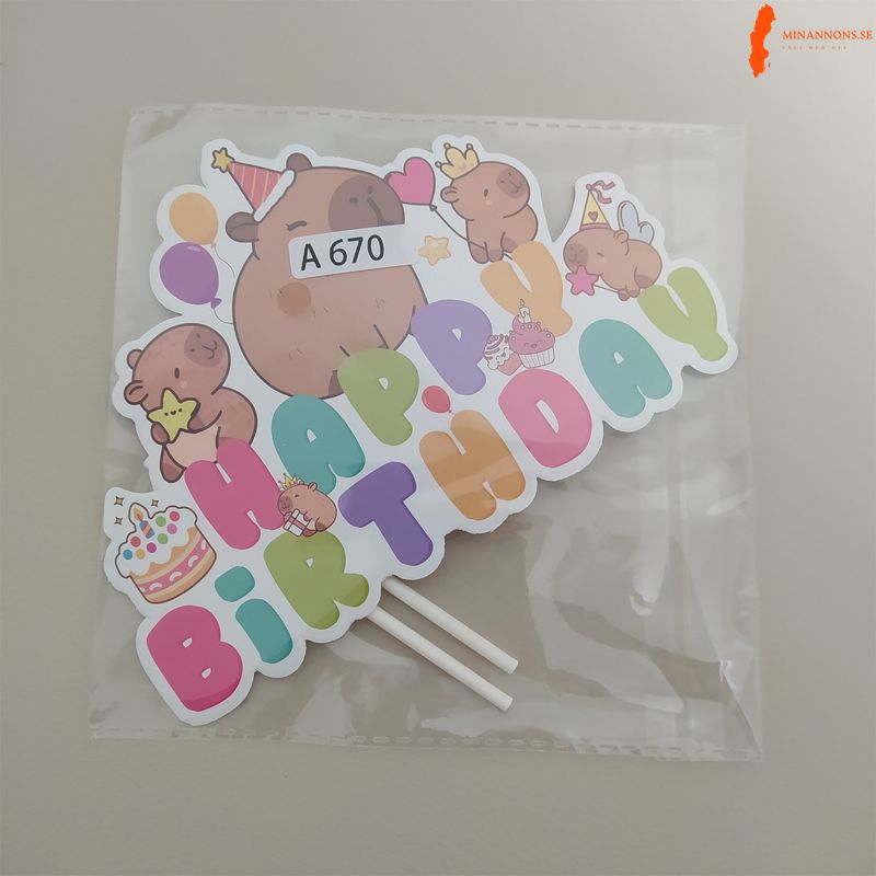 capybara-fodelsedagsdekoration-sot-karikatyr-motiv-set